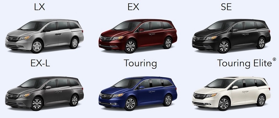 2015 Honda Odyssey Model Comparison Chart